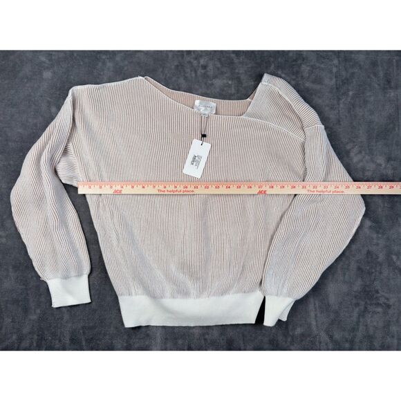 Line and Dot Sweater NWT Favorite Off Shoulder Ribbed Sweater Size Large - Picture 6 of 7